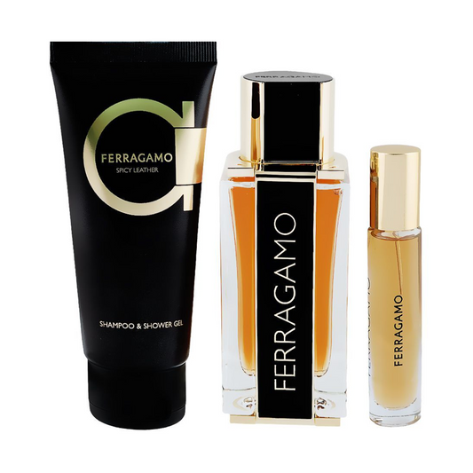 Salvatore Ferragamo Ferragamo Spicy Leather For Men Parfum 100ml + 15ml + Shampoo & shower gel 100ml