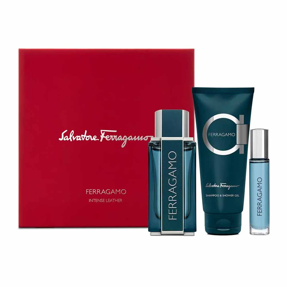 Salvatore Ferragamo Ferragamo Intense Leather For Men Eau de Parfum 100ml + 10ml + Shampoo & shower gel 100ml