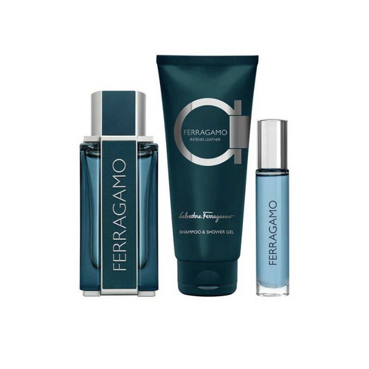 Salvatore Ferragamo Ferragamo Intense Leather For Men Eau de Parfum 100ml + 15ml + Shampoo & Shower Gel 100ml