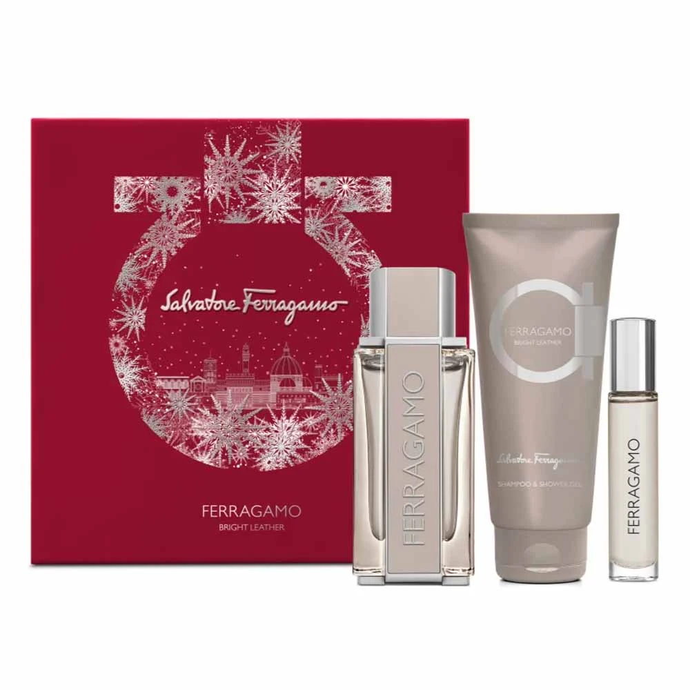 Salvatore Ferragamo Ferragamo Bright Leather For Men Eau De Toilette 100ml + 10ml + Shower Gel 100ml