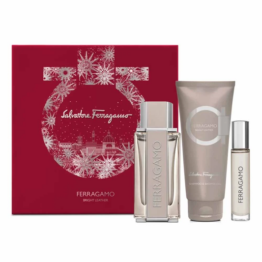 Salvatore Ferragamo Ferragamo Bright Leather For Men Eau De Toilette 100ml + 10ml + Shower Gel 100ml