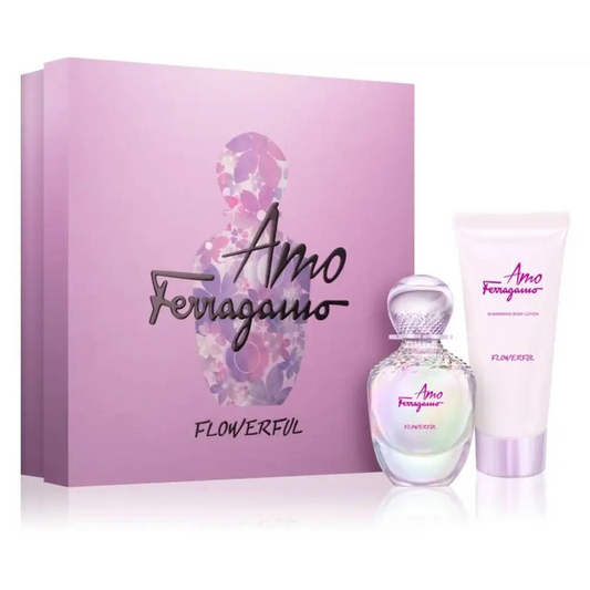 Salvatore Ferragamo Amo Ferragamo Flowerful For Women Eau de Toilette 30ml + Shimmering Body Lotion 30ml