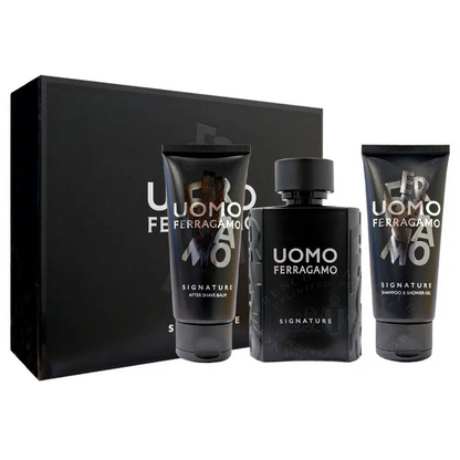 Salvatore Ferragamo Uomo Signature For Men Eau de Parfum 100ml + Shampoo & Shower Gel 100ml + After Shave Balm 100ml